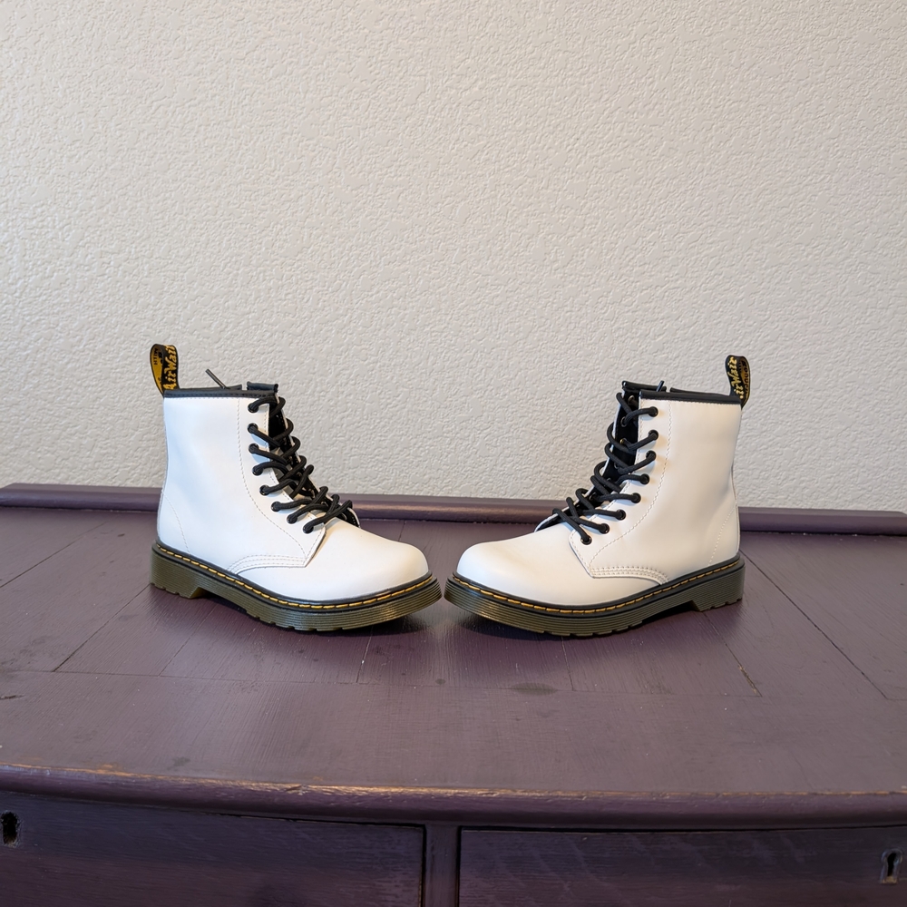 Dr. Martens White Leather Boots